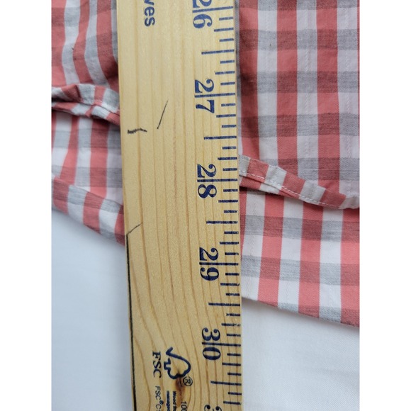 Reaction Kenneth Cole Mens Large Gingham Checkered Short Sleeve Shirt - Picture 6 of 7